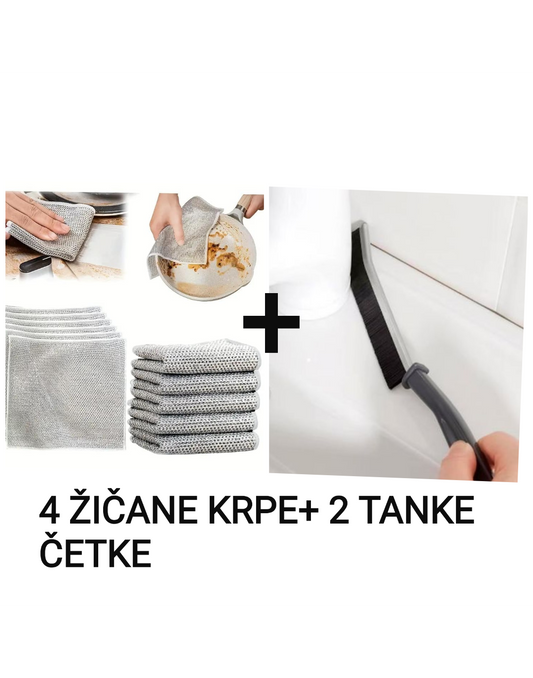 Mrežaste Žičane Krpe + Tanke Četke za Čišćenje